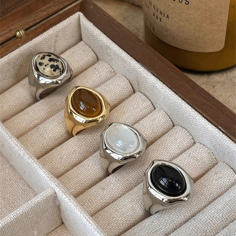 足银锆石戒指 S925纯银戒指女小众复古个性开口食指戒