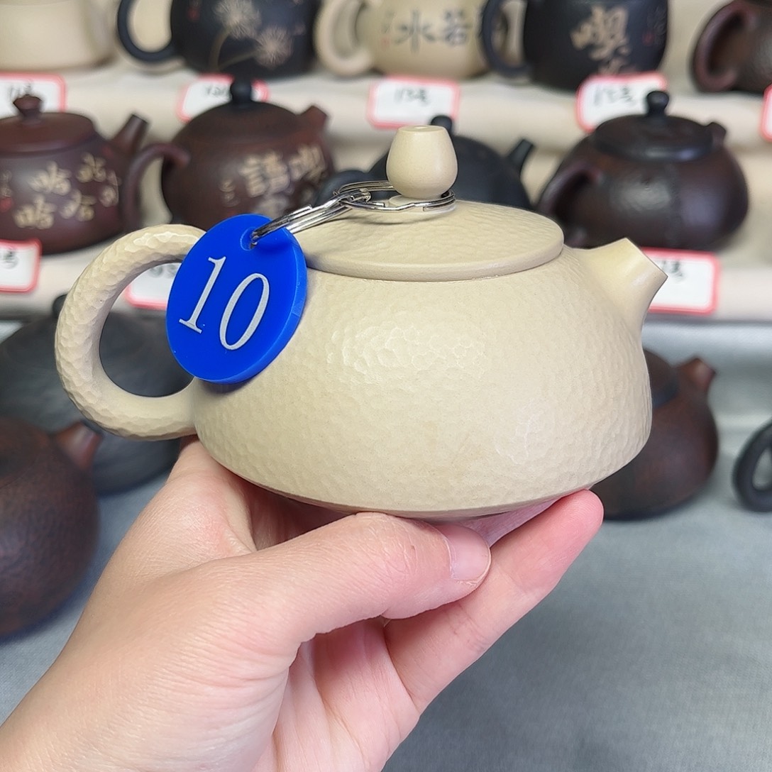 220毫升纯手工锤纹白泥短嘴石瓢壶
