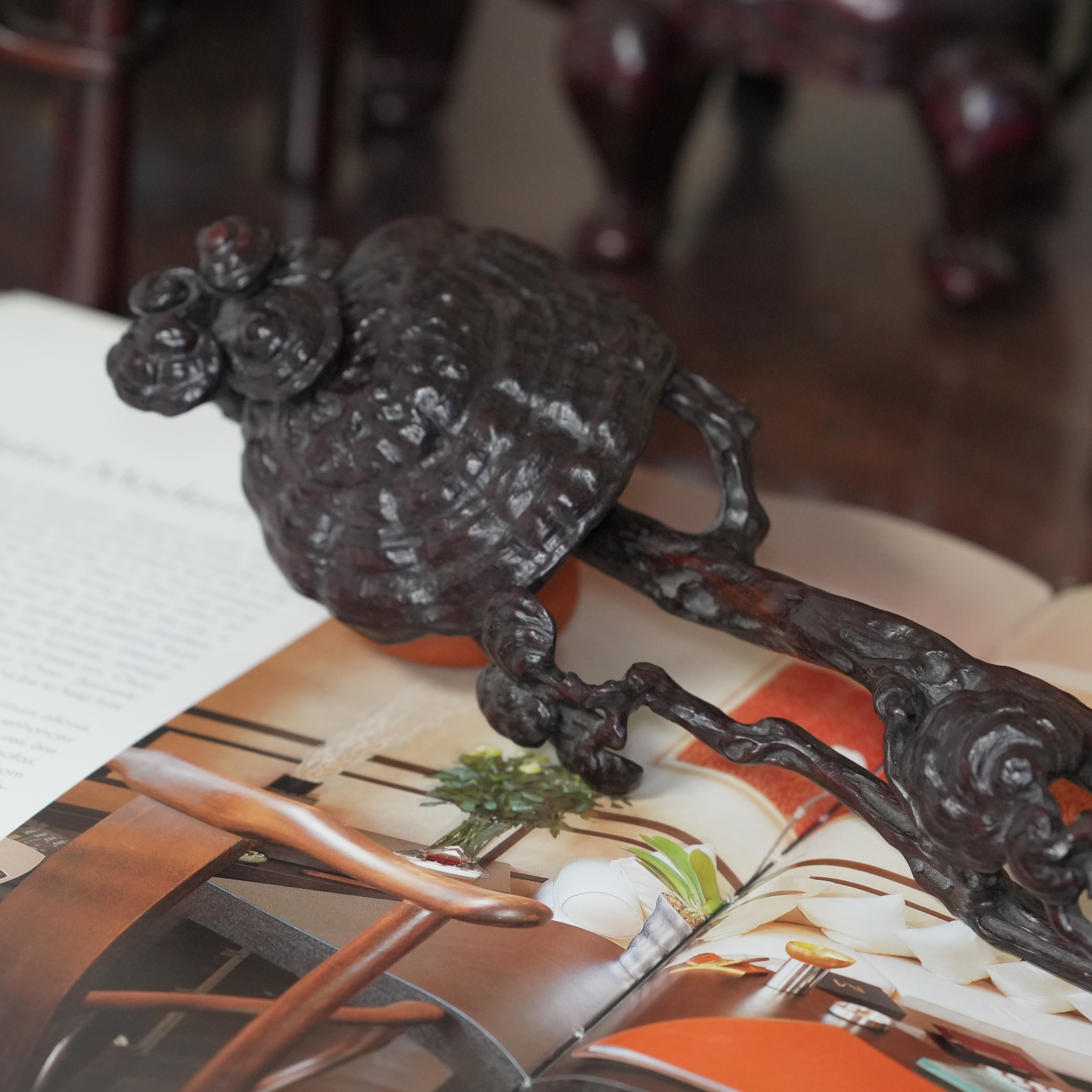 【槐荫山房】/HY2562/清晚期紫檀灵芝如意