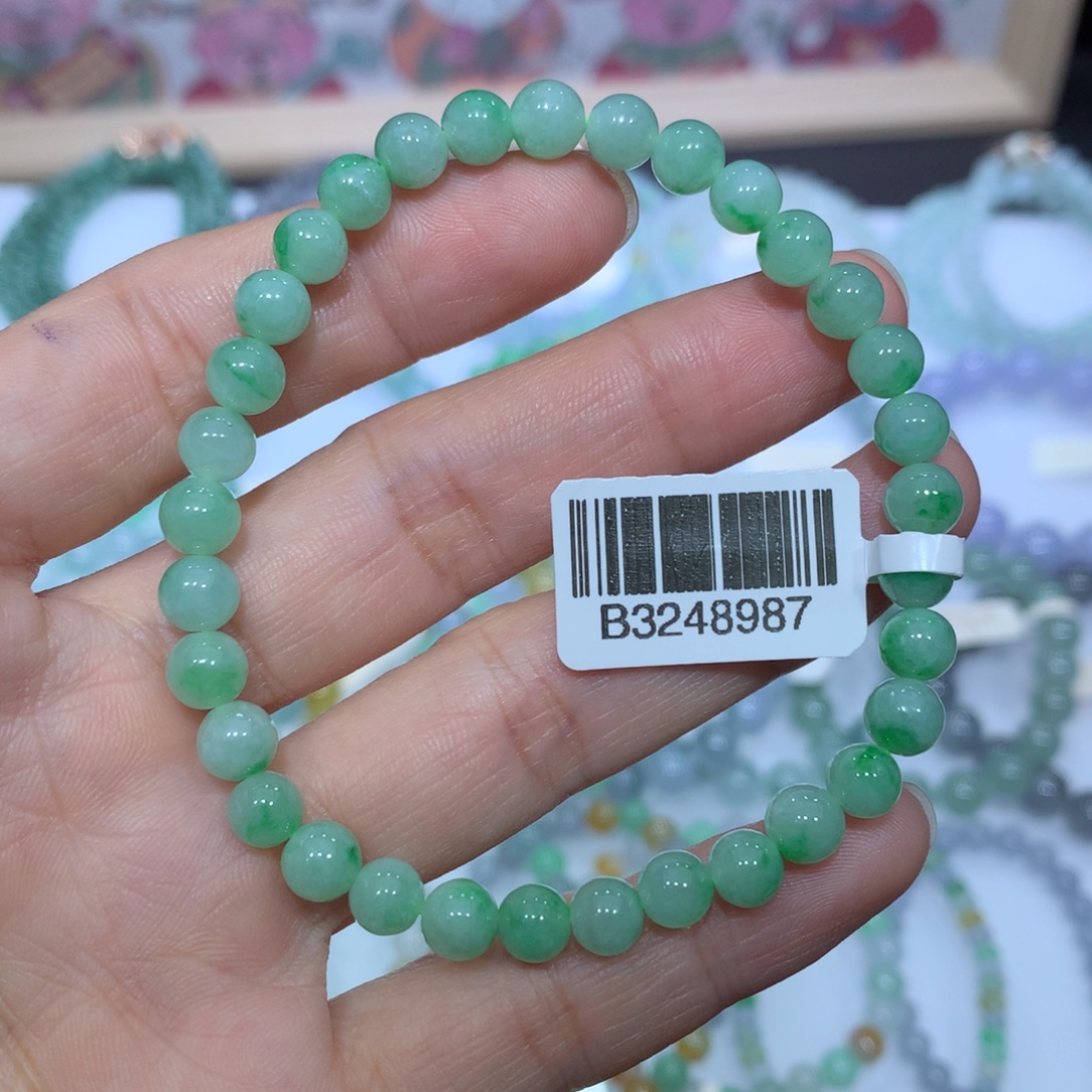 翡翠未镶嵌手链天然