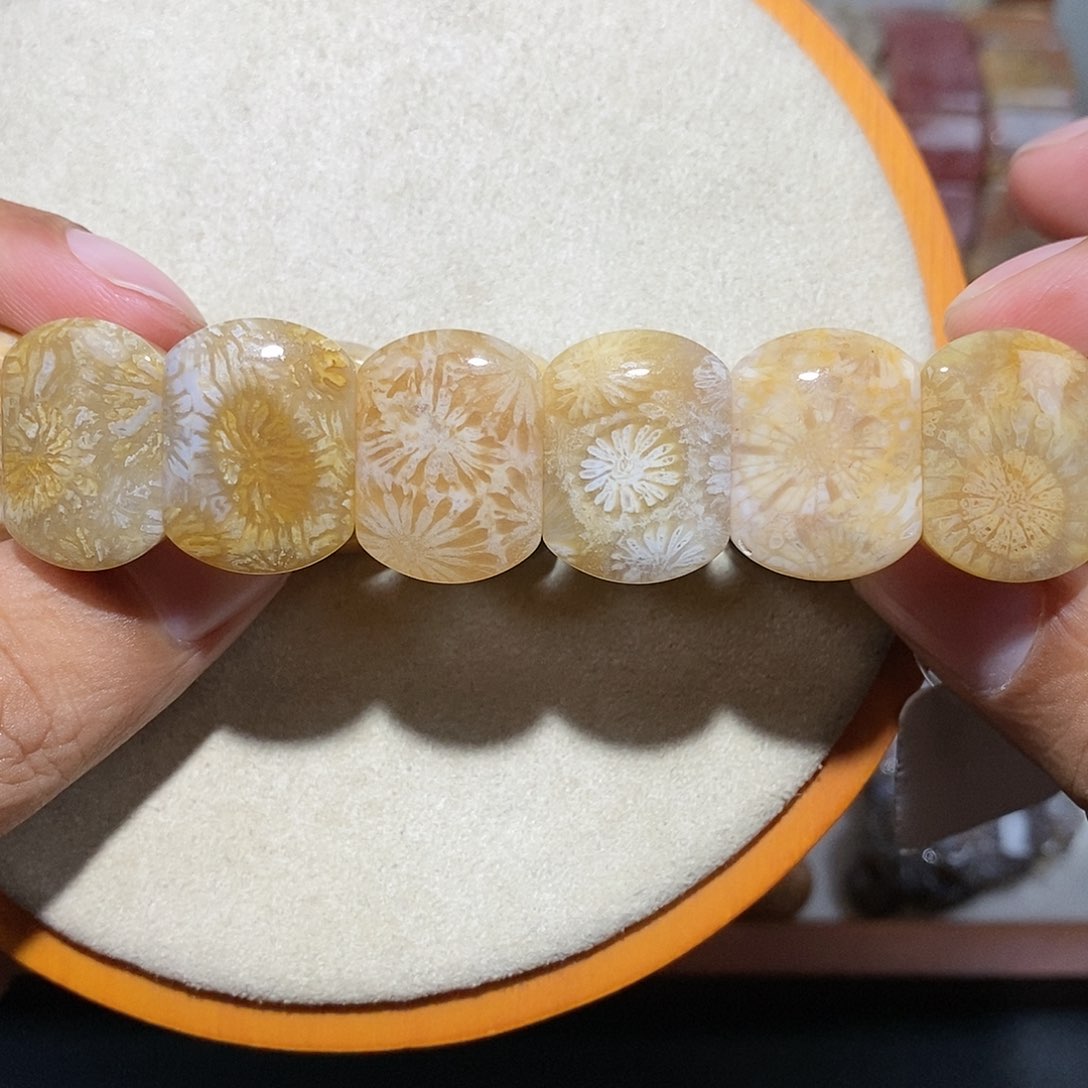 硅化珊瑚（珊瑚玉）手链未镶嵌冰花129