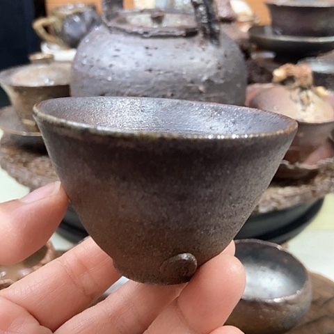 杯斗笠杯 柴烧裸烧手作品