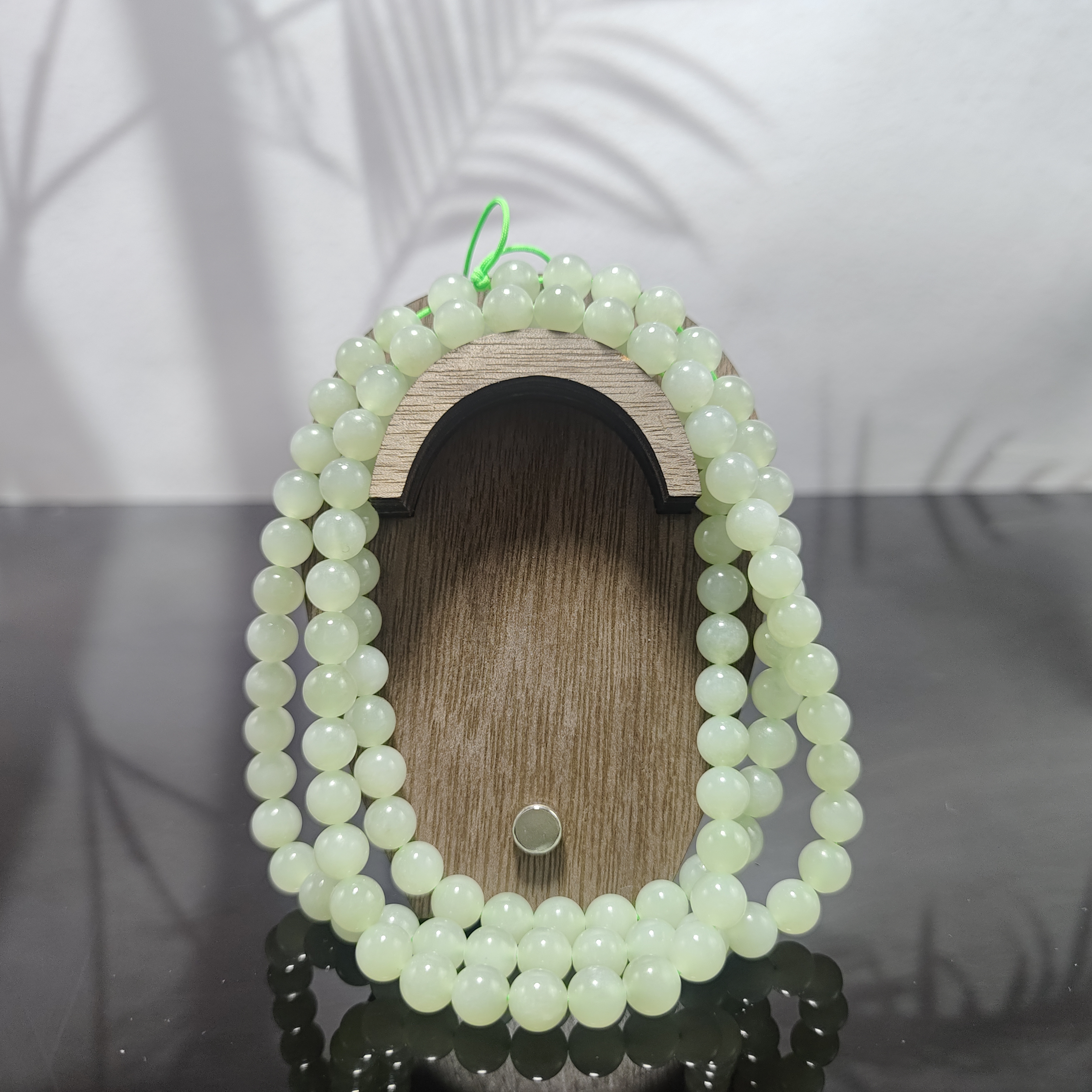 L和田玉圆珠吊坠链（卡8）3797