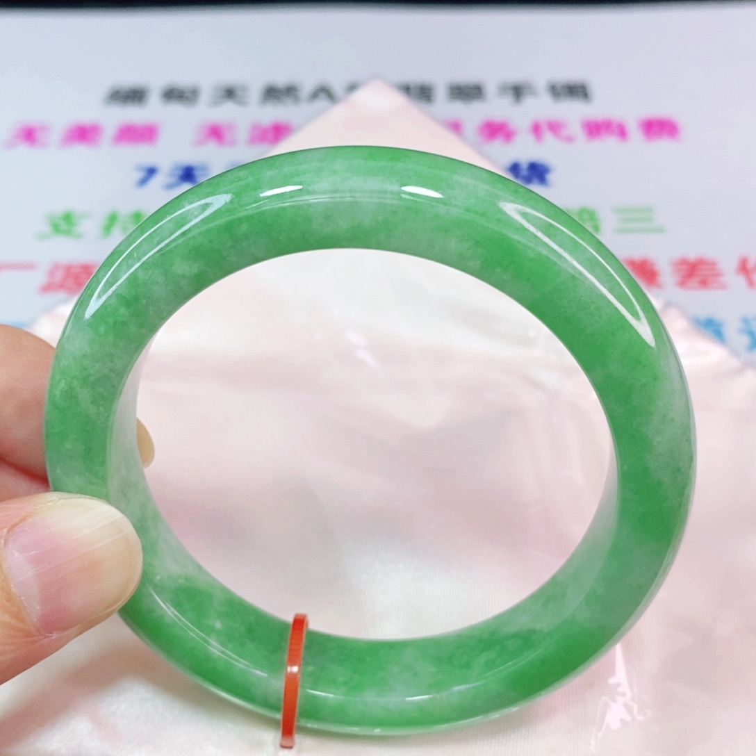 未镶嵌手镯翡翠57.8圈口正圈-宽版厚装