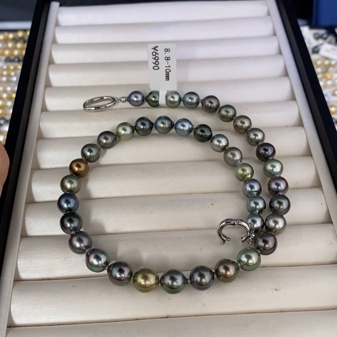 海水珍珠项链未镶嵌C***F大溪地项链8.8-10范