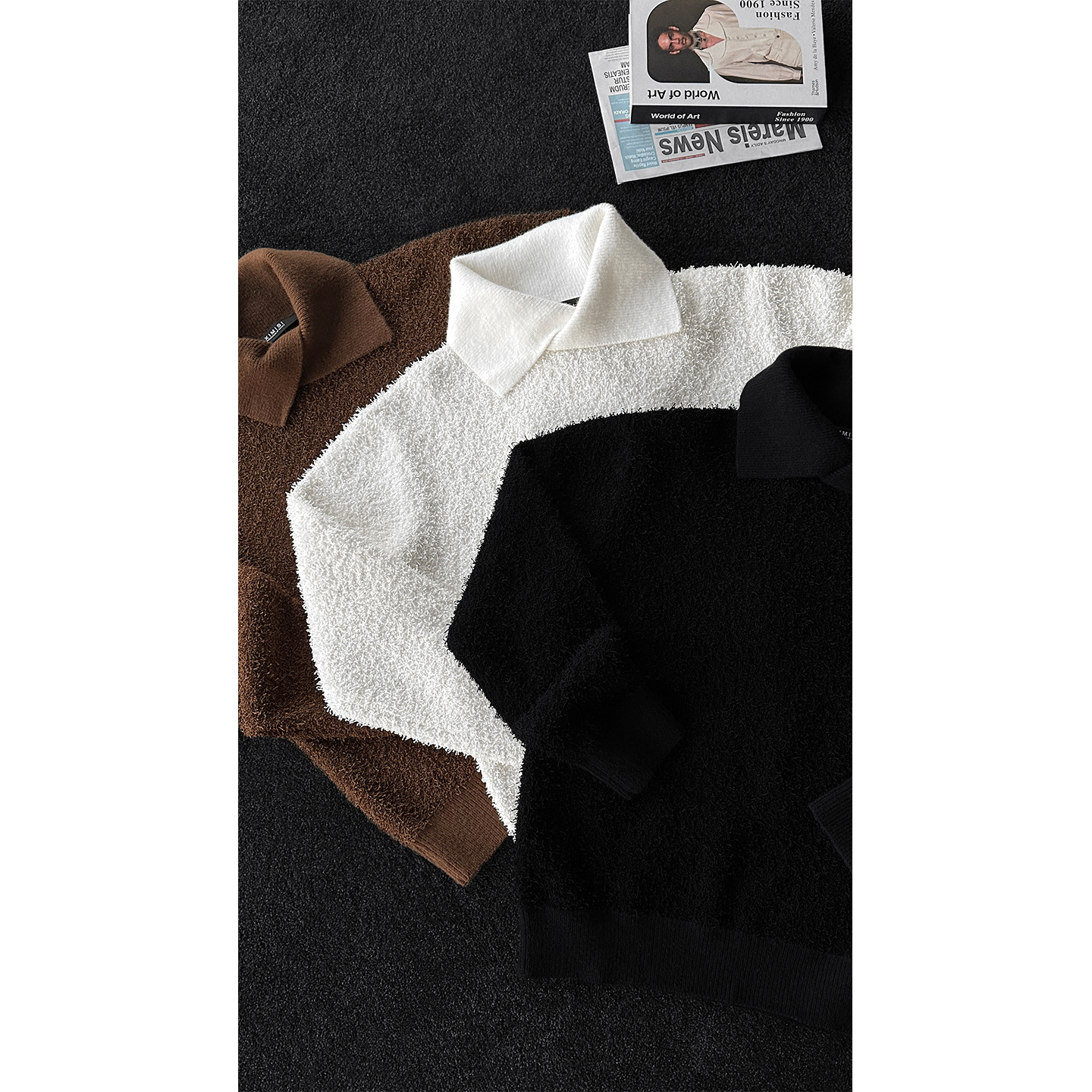 龙叨叨秋冬新品小众高级慵懒感针织衫男美式复古休闲百搭毛衣上衣