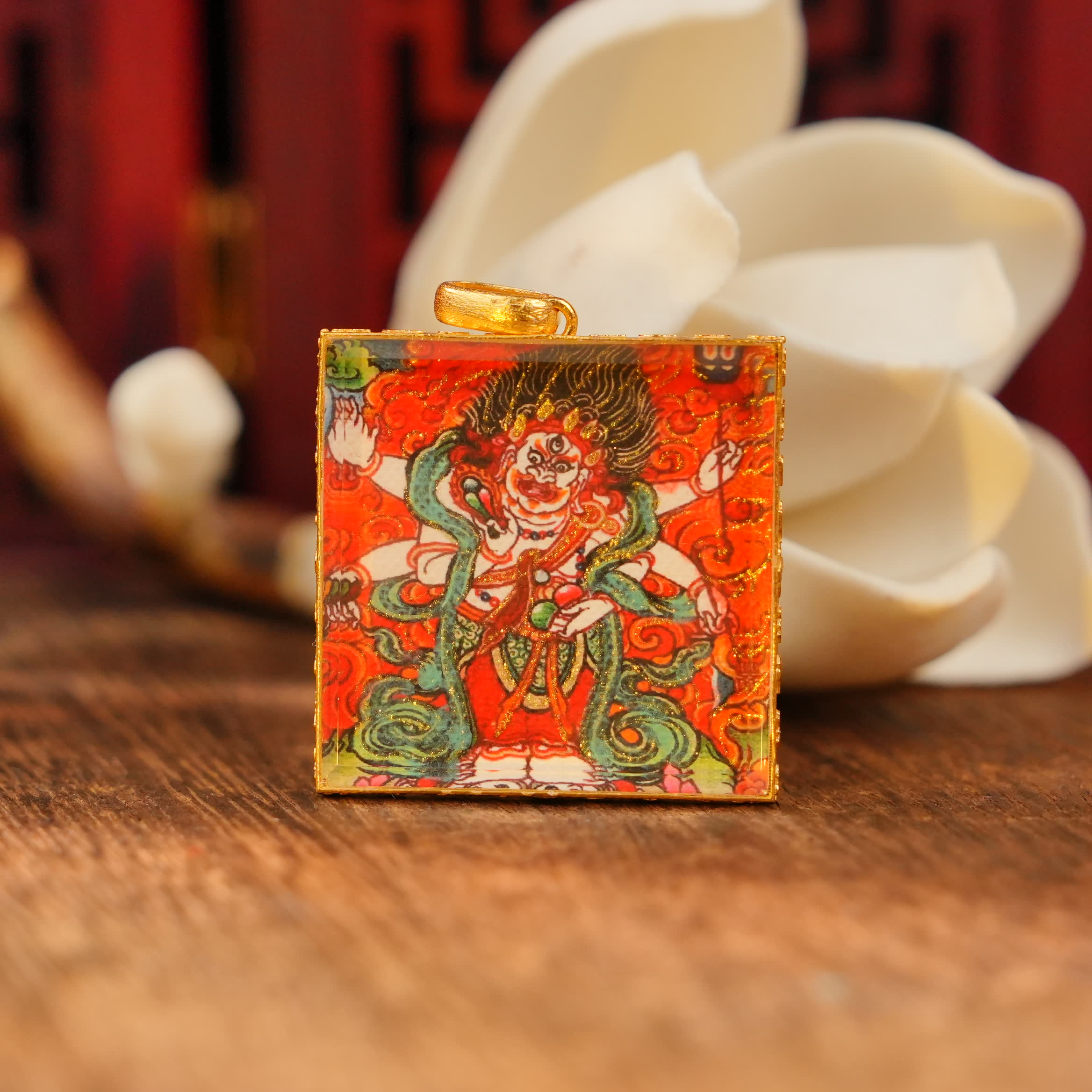 非金属树脂吊坠 18K双面六臂大黑天吊坠LBX036012