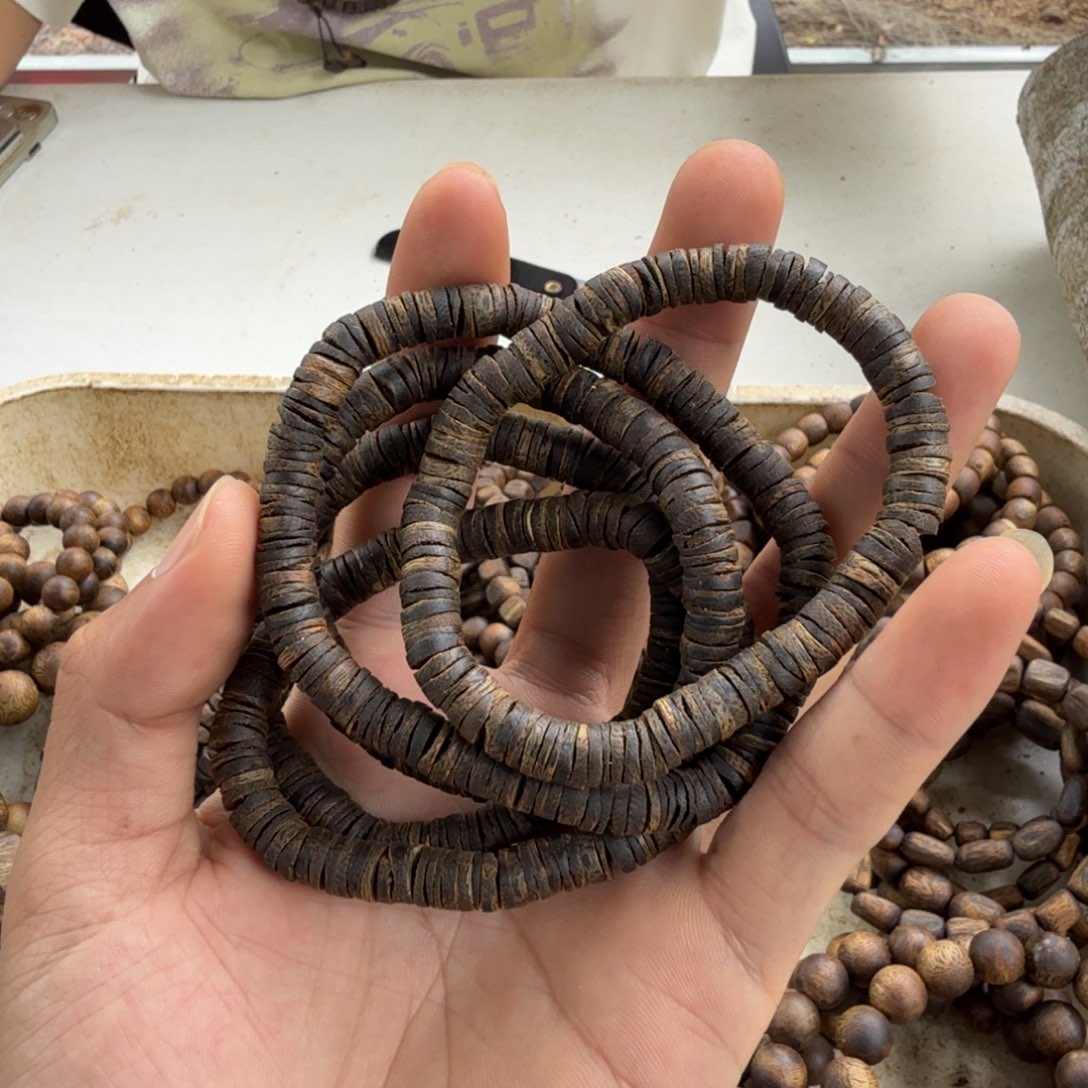 沉香碎屑沉香单圈沉水片珠7克多样性发一