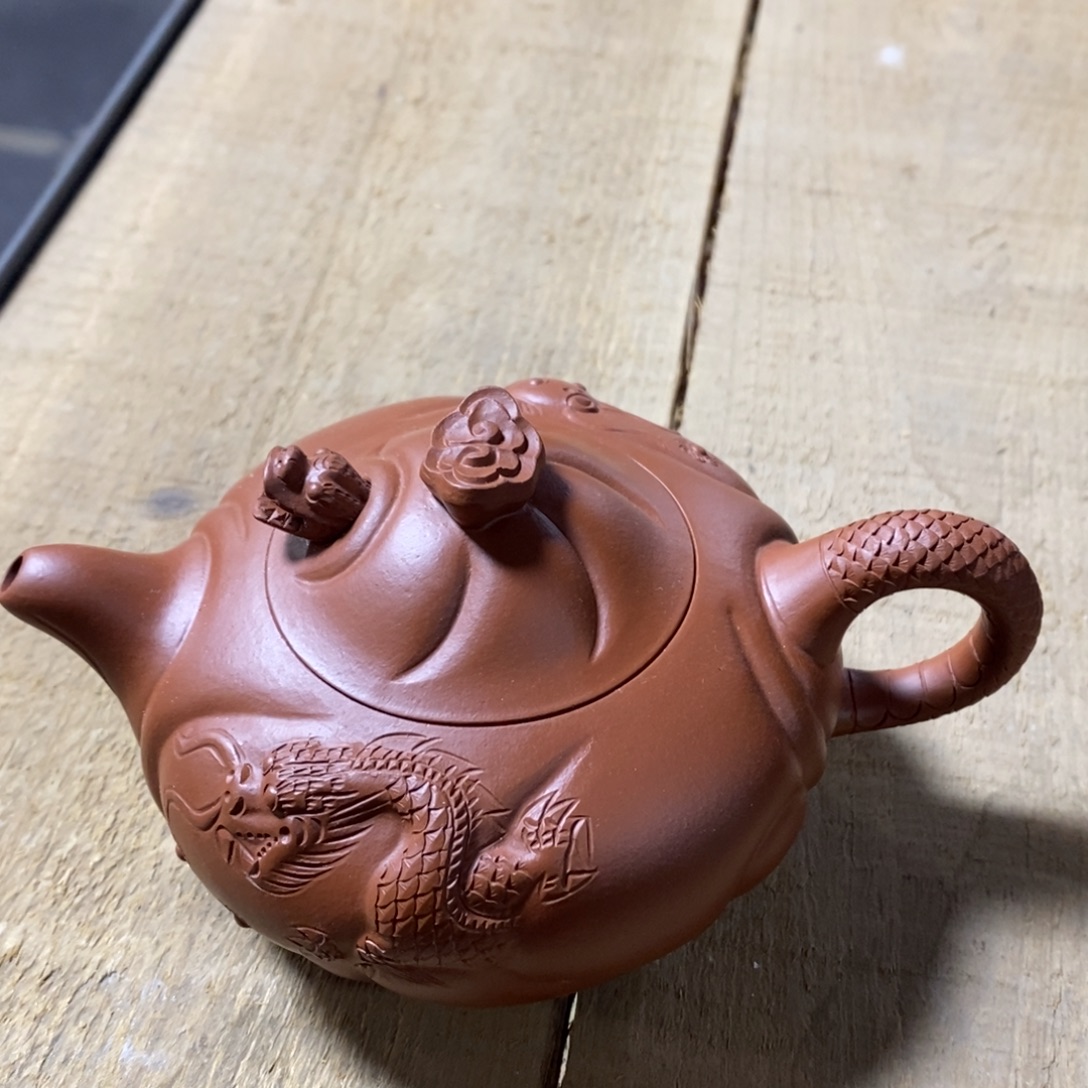 紫砂茶壶白11 鱼化龙