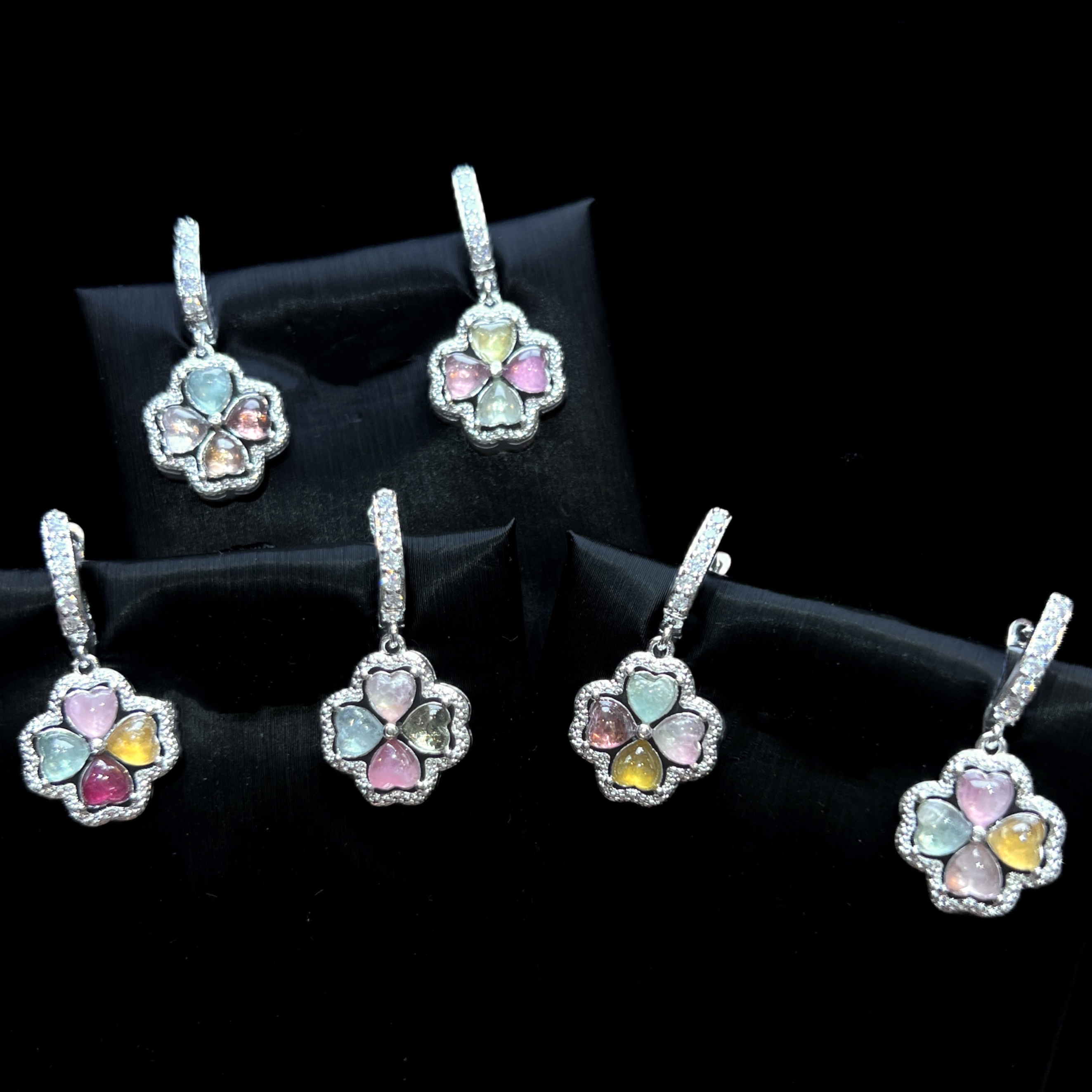 【红旭玉麟】天然碧玺耳环 时尚百搭 多样性发一件