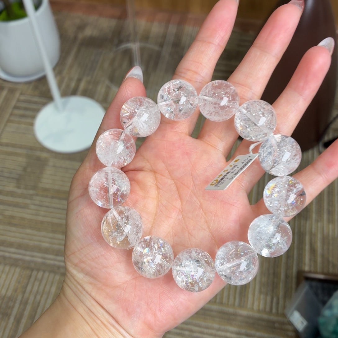 水晶未镶嵌手链白阿塞18m+