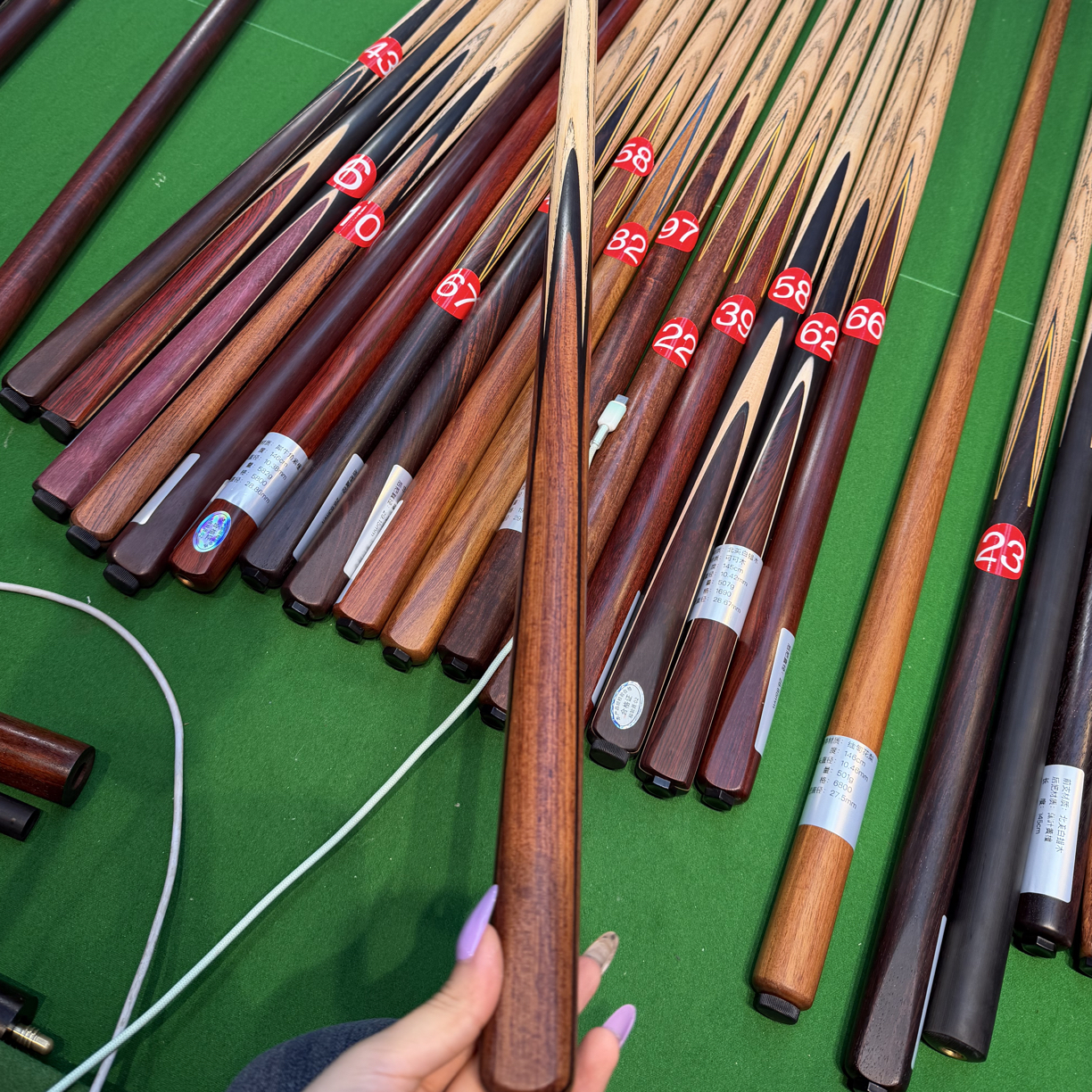 白酸枝高插手工台球杆