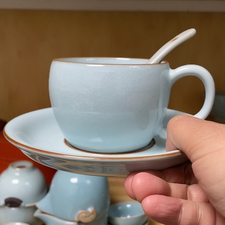 其他天青kafei杯一套送勺子