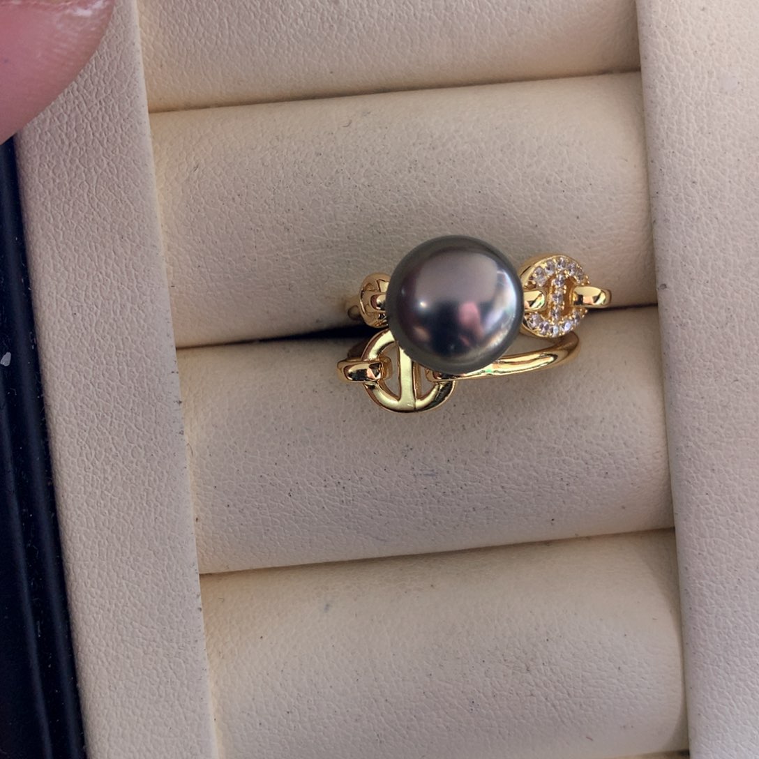 海水珍珠戒指银S925镶嵌