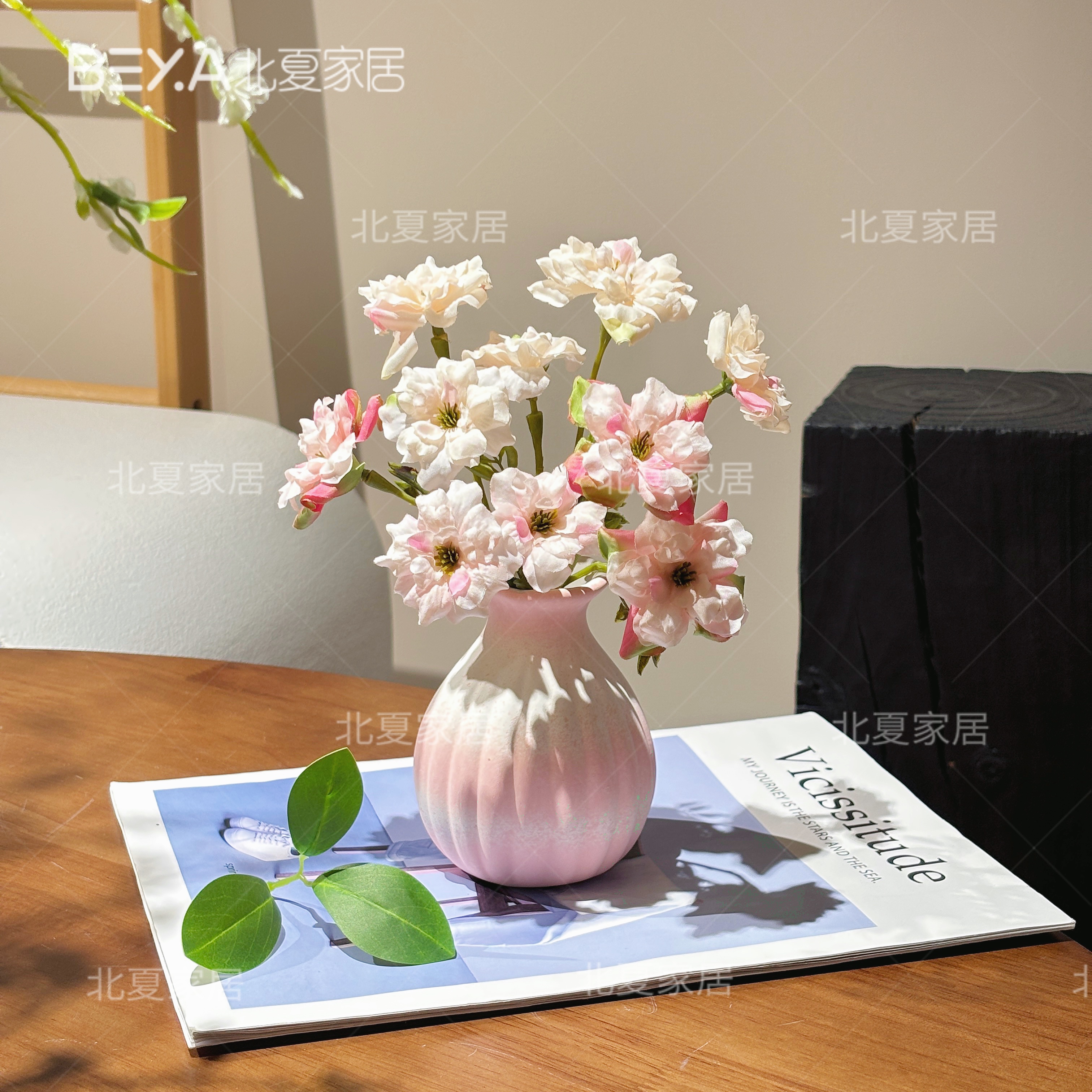 ins多头玫瑰花蔷薇花仿真花干花客厅茶几花家居摆件玫瑰假花装饰