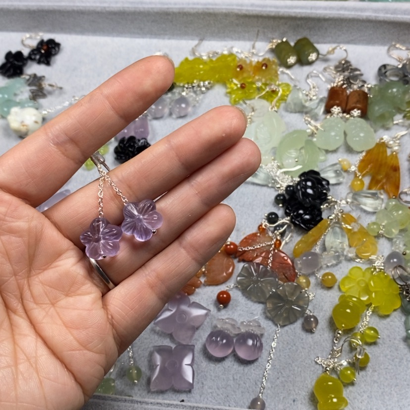 【闪购商品】萤石挂件耳饰耳环项链未镶嵌