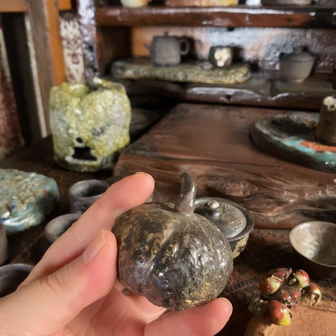 山***猫手工制作柴烧茶具