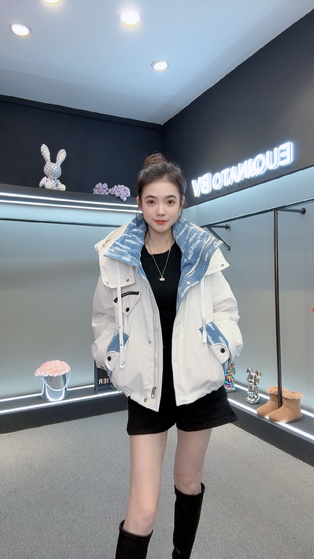 853新款冬季保暖羽绒服白鸭绒蓬松潮牌洋气