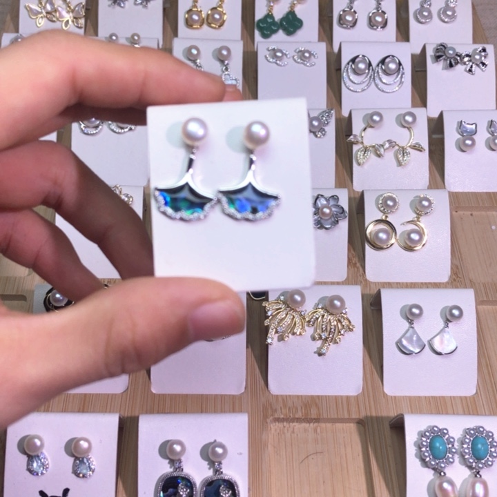 淡水珍珠耳饰银S925镶嵌