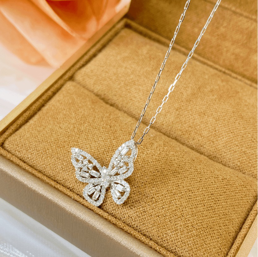【六言高定】 天然钻石 小蝴蝶吊坠 1549
