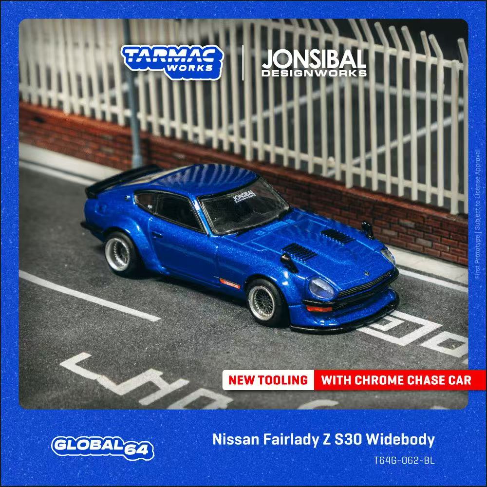 TW 1:64 尼桑淑女 Fairlady Z S30 宽体 Jon Sibal 合金车模 蓝色