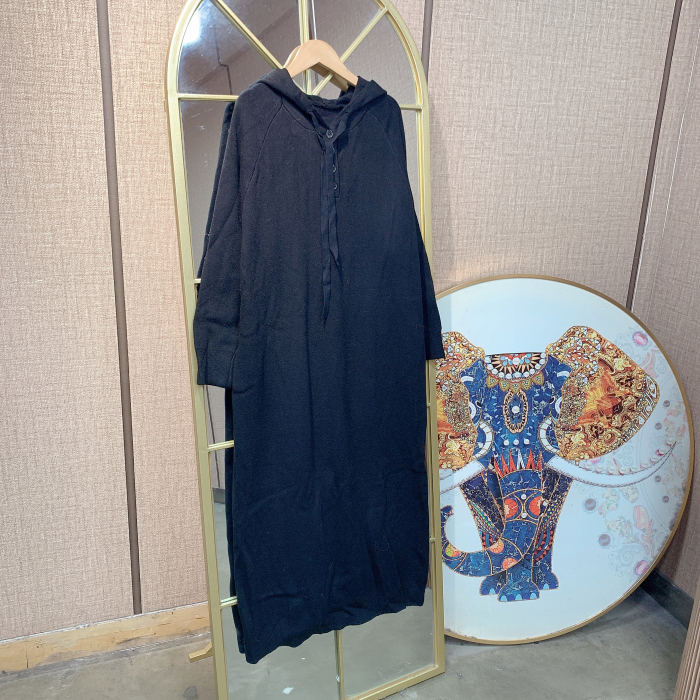 BS584孕妇黑色毛衣裙90-150