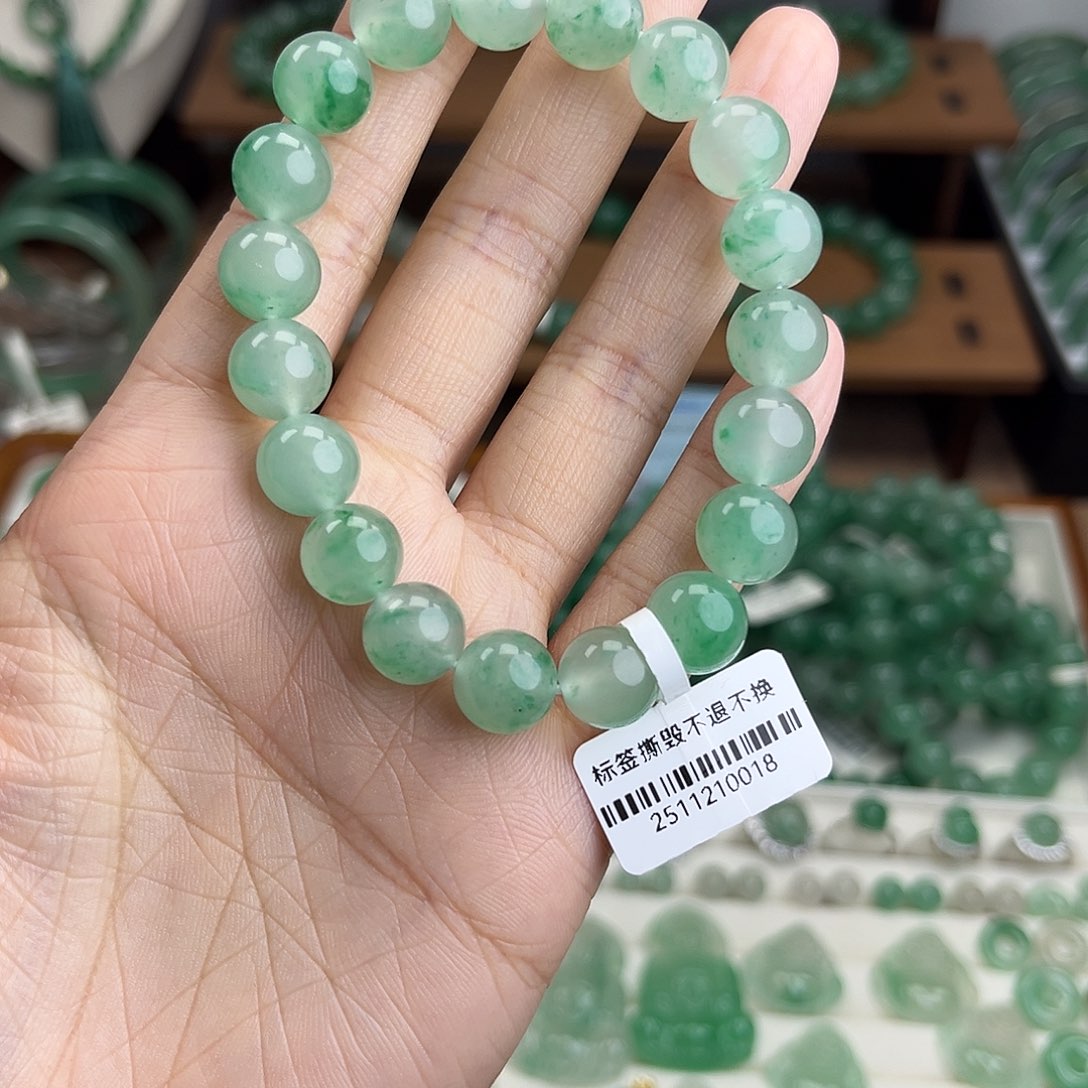 石英质玉（非洲翠）未镶嵌手串卡10➕