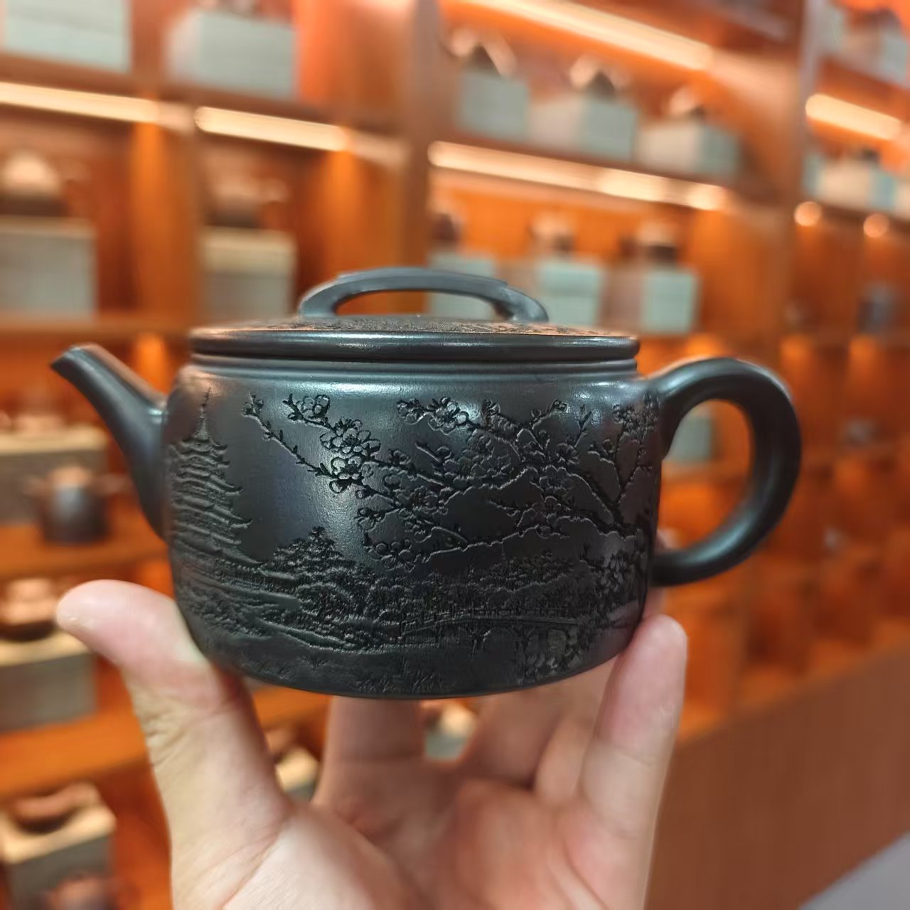 繁花忆江南大口汉瓦石黄壶