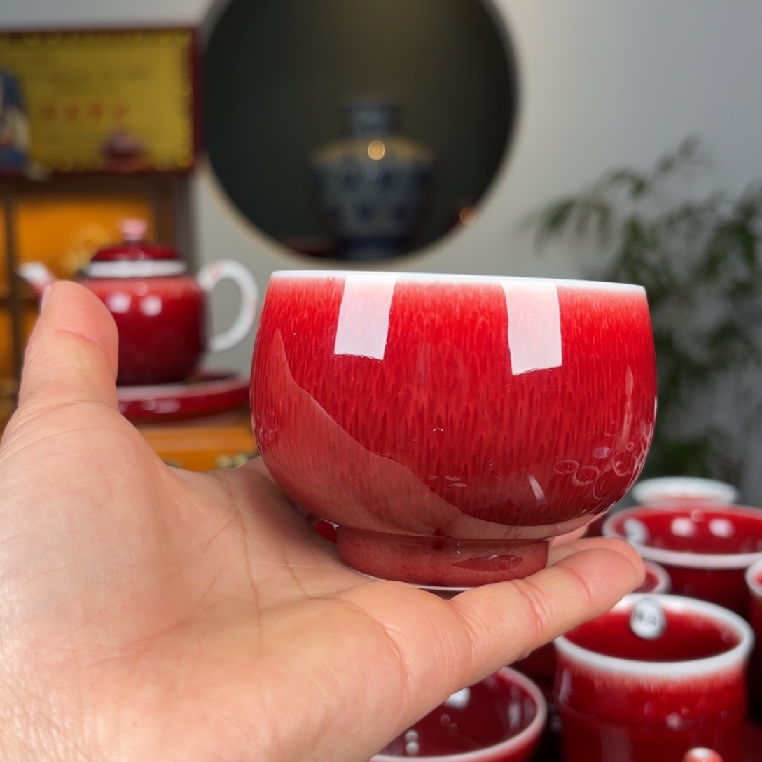 杯子景德镇原矿郎红杯