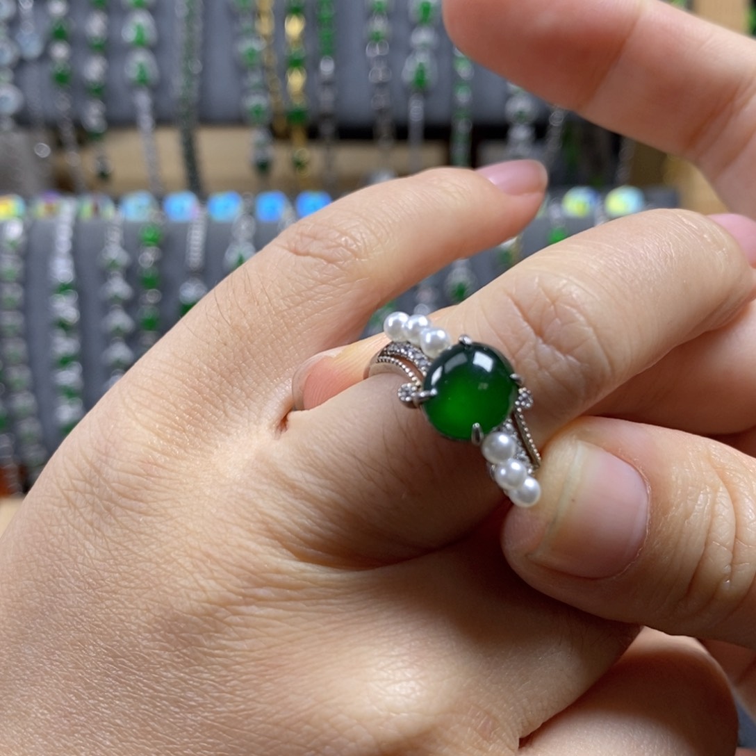 颈饰银S925镶嵌翡翠41号