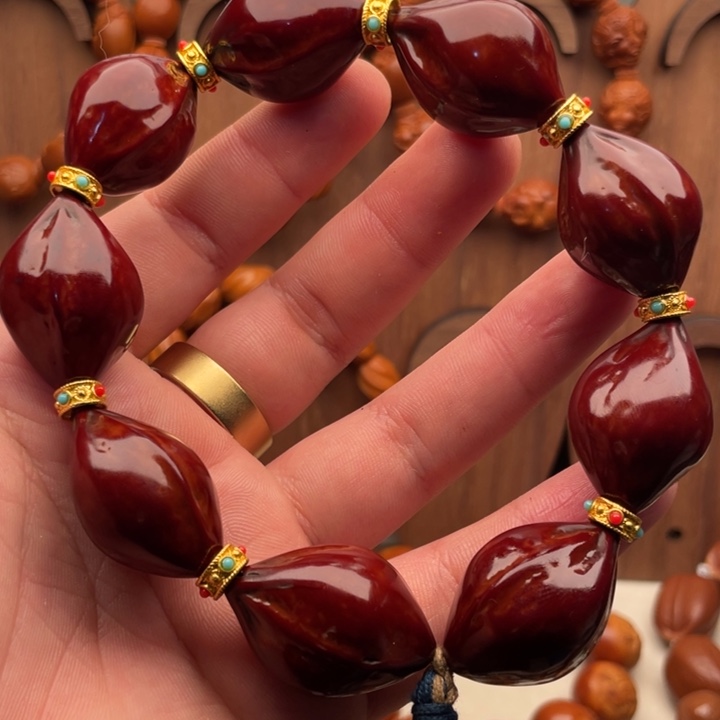 橄榄核手串/手链2.1梅林紫皮铁核抛光打底