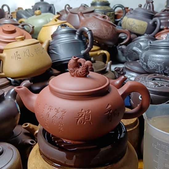 茶壶紫砂宜兴原矿青水泥柴烧手工朱老400cc紫砂壶