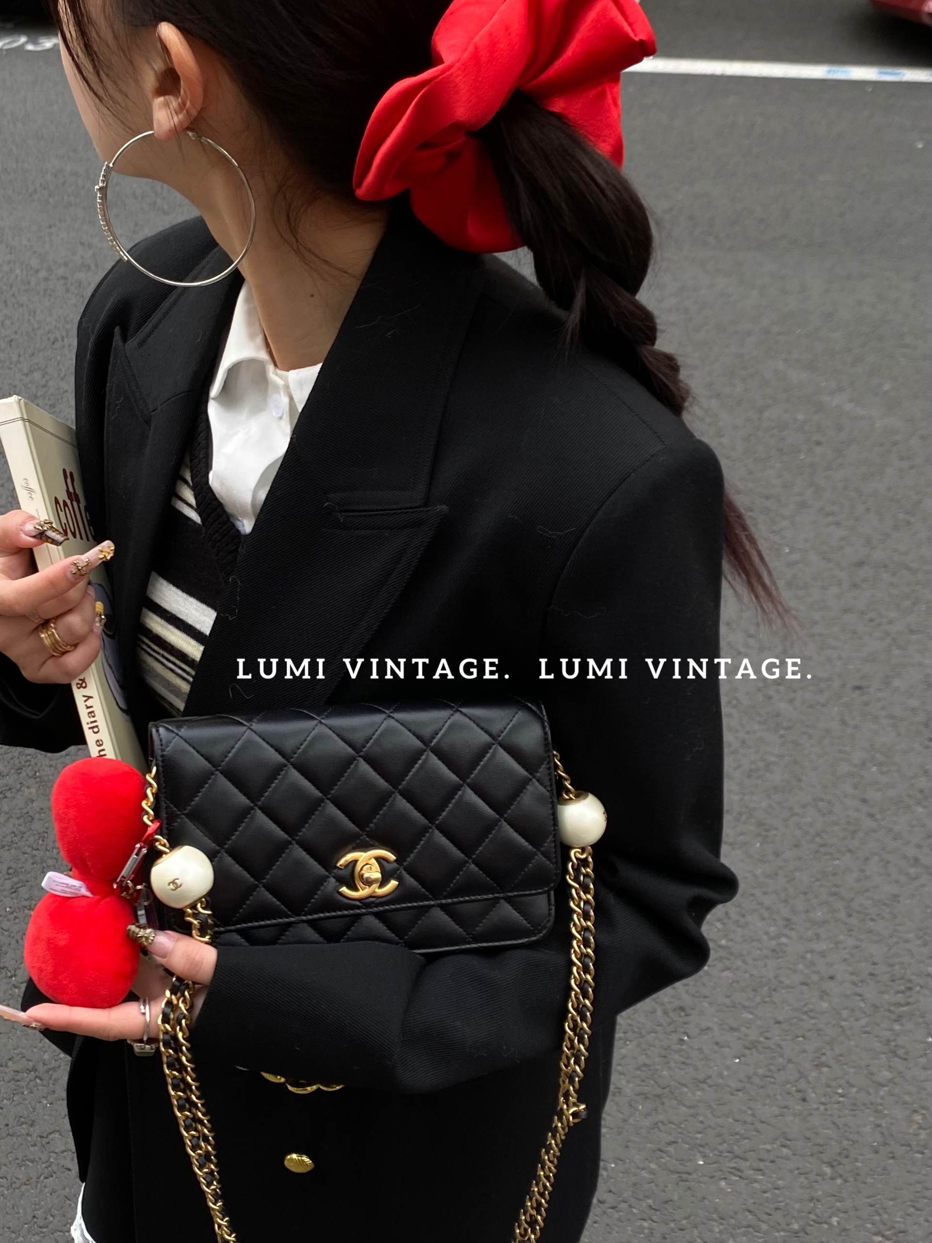 95新 Chanel/香奈儿 24s黑金羊皮汤圆woc单肩包 21631069