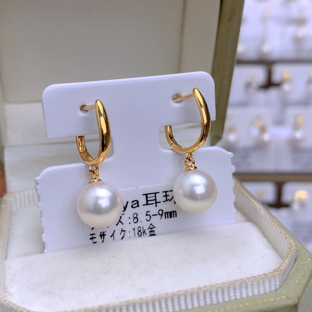 海水珍珠耳饰18K金镶嵌