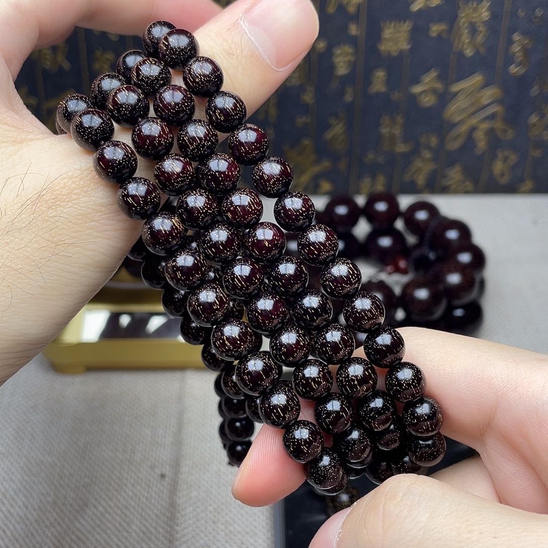 檀香紫檀（小叶紫檀）0.8 108颗 爆满金星