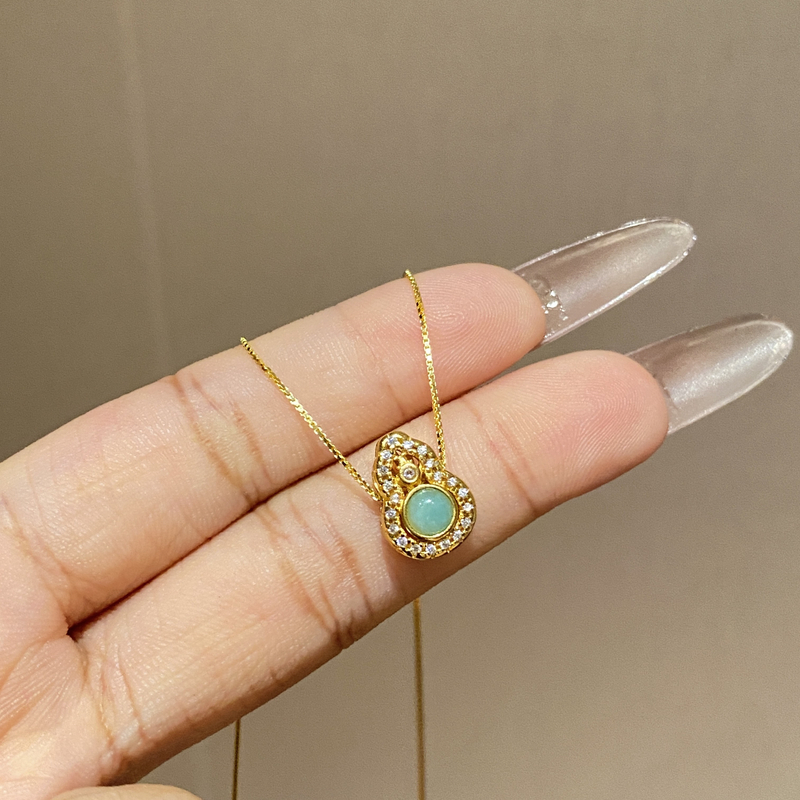 复古百搭简约轻奢小葫芦项链A2499