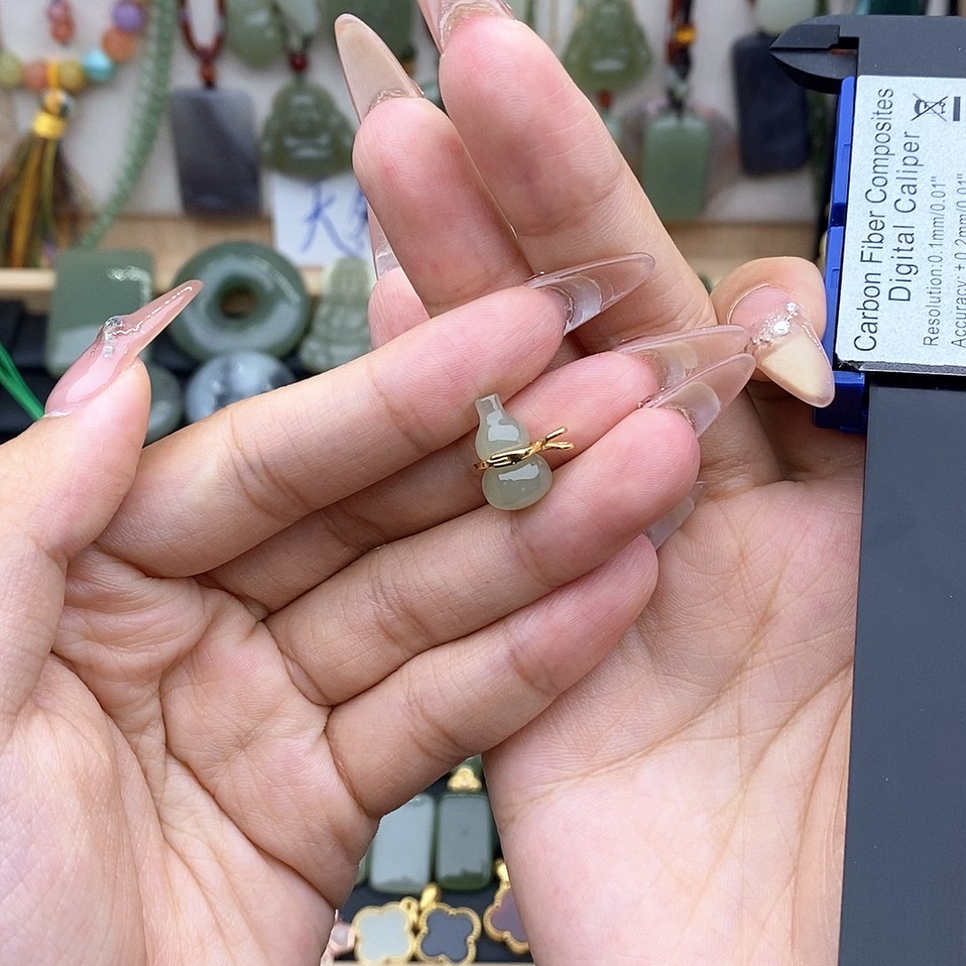 和田玉银S925镶嵌吊坠(不含链)
