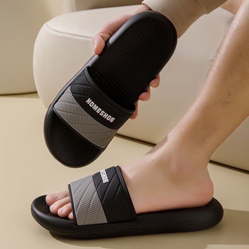拖鞋男士家居2025新款PVC浴室耐磨家用防滑凉拖鞋情侣大码可外穿