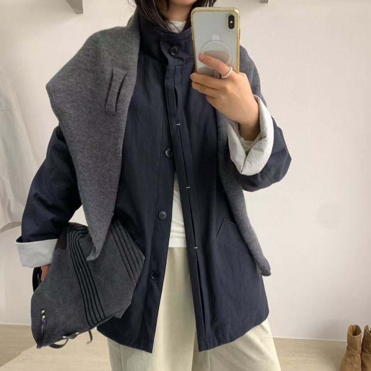 韩系披肩 羽羽外套 显瘦绝绝子
