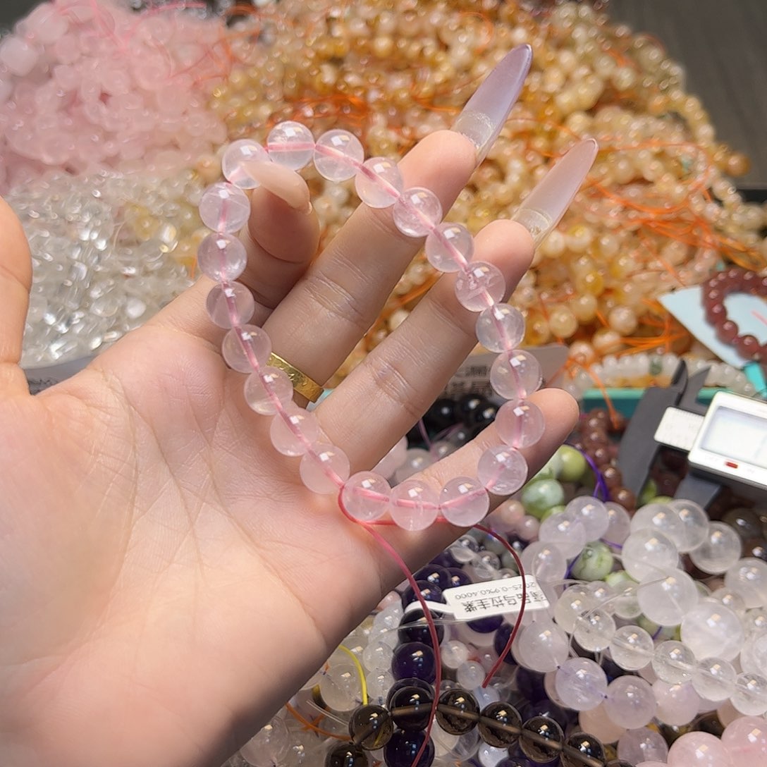 银S925镶嵌烟晶手链