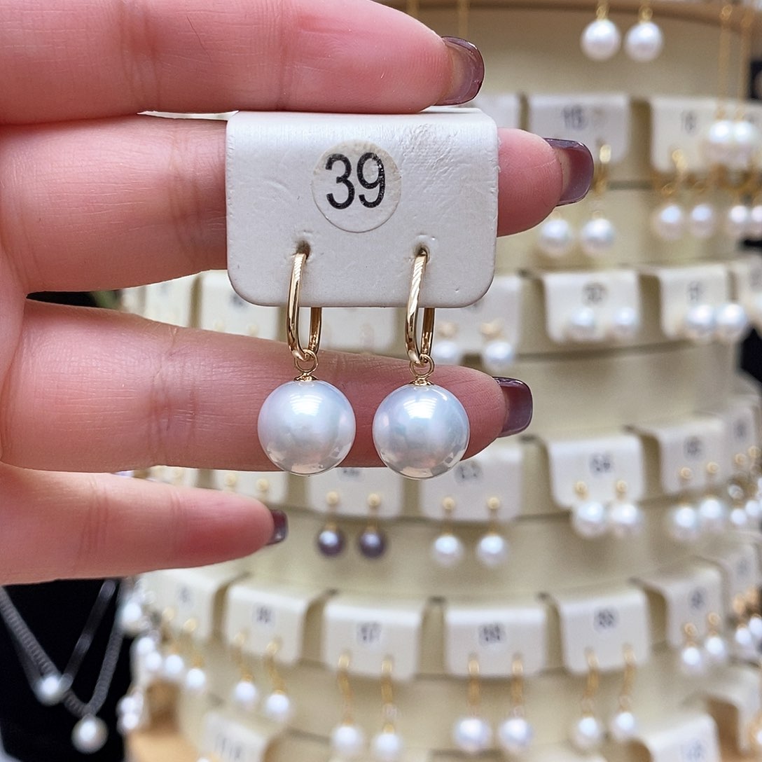 淡水珍珠耳饰18K金镶嵌