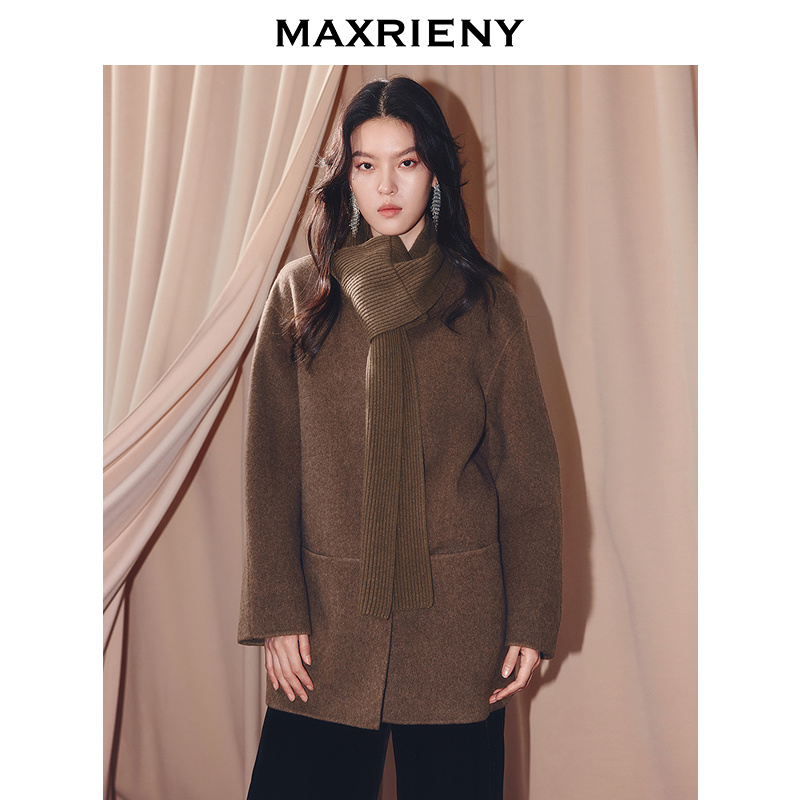 【初依专属】MAXRIENY20新款穿搭围巾领亲肤软糯羊毛大衣