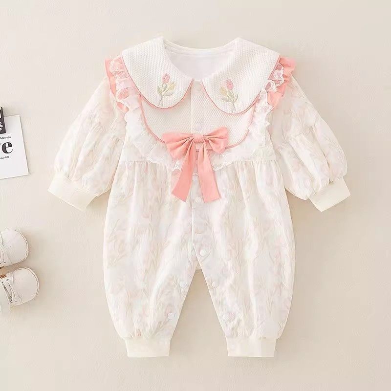 【灿宝家】甜梦公主双层连体婴儿衣服女宝春秋双层外出满月百天爬服