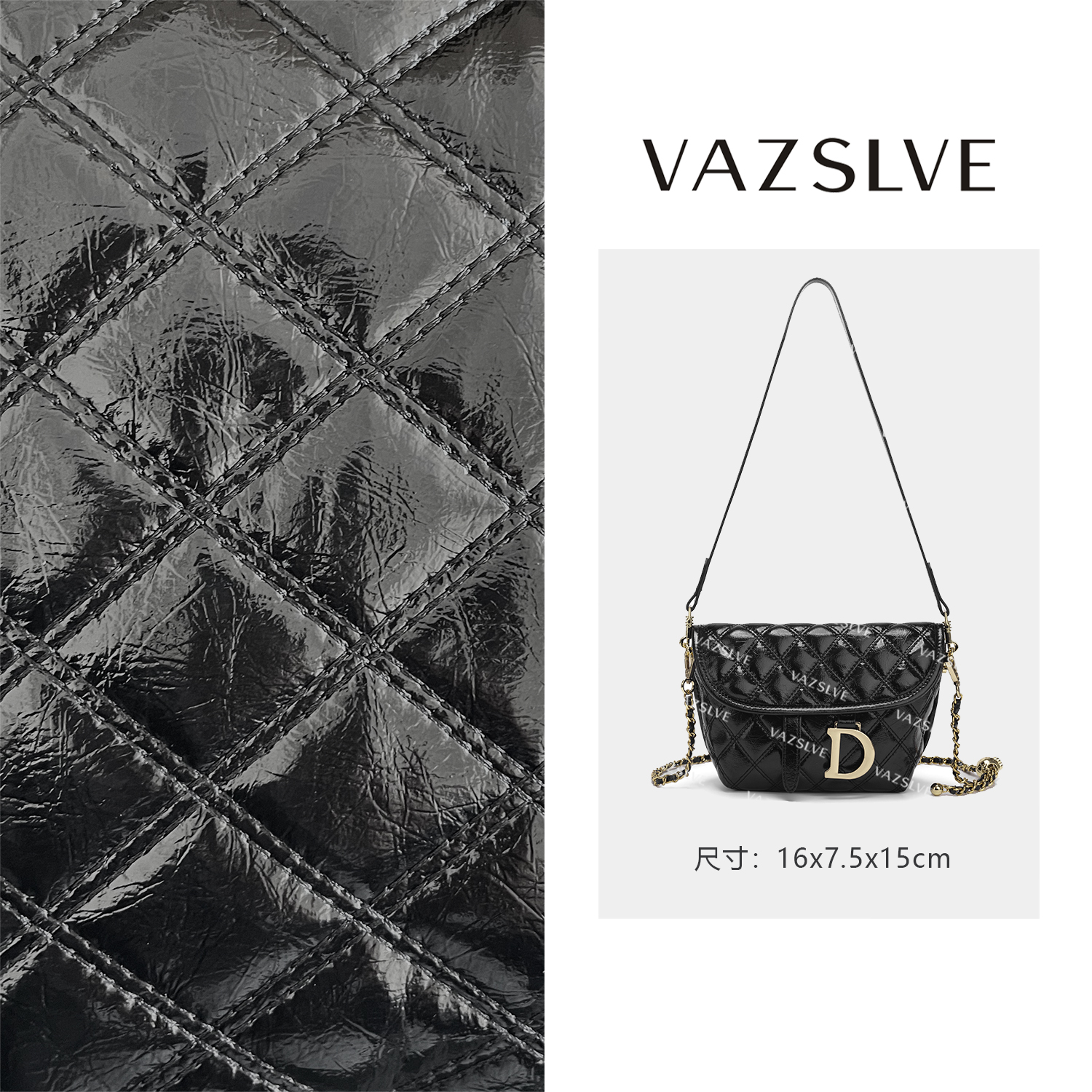 VAZSLVE/原创设计QYX-9787-黑色 春季新款轻奢小包