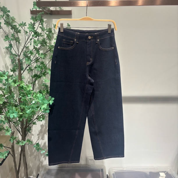 四面弹普洗蓝老爹仔裤