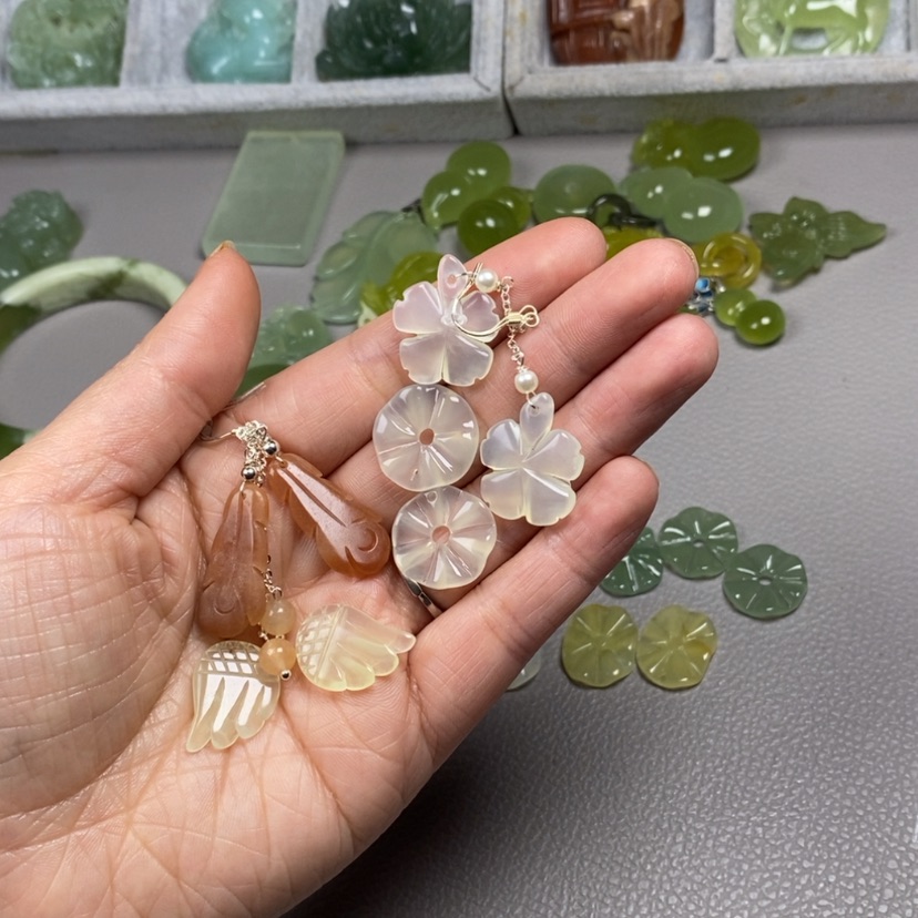 【闪购商品】蛇纹石玉挂件耳饰耳环项链未镶嵌?****?