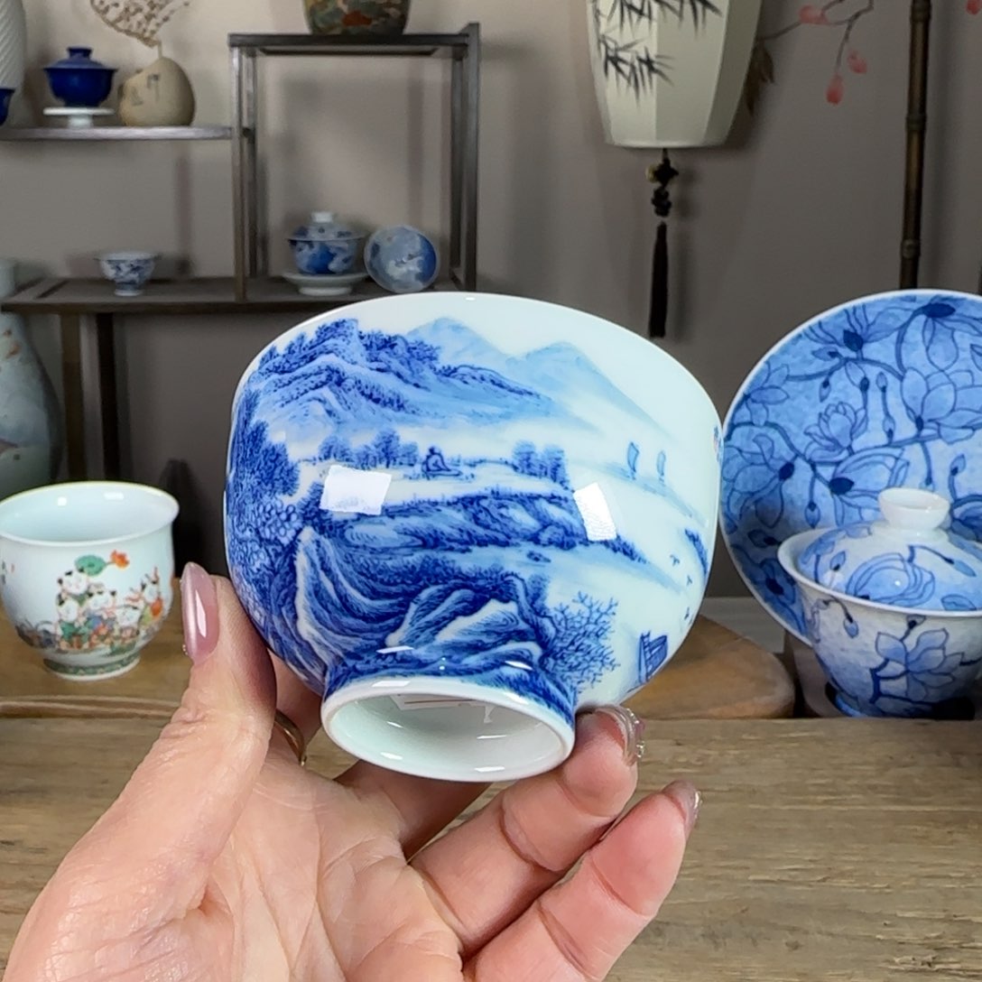 杯景德镇陶瓷柴烧多人