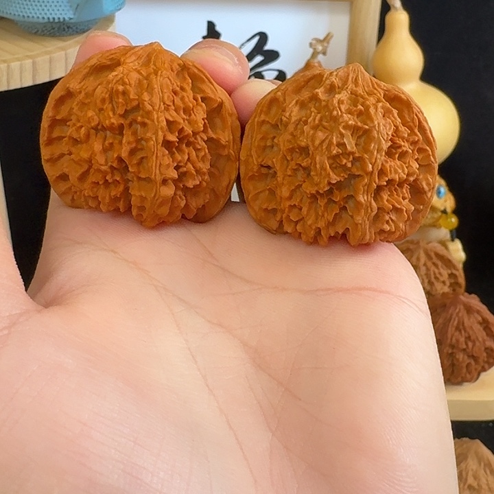 把件文玩核桃43满天星姜黄皮