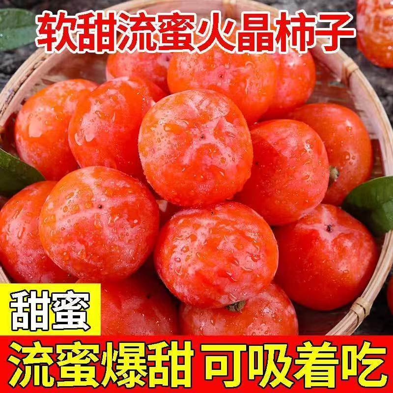 【新鲜头茬】正宗火晶柿子流心爆甜软糯多汁当季头茬水果整箱包邮