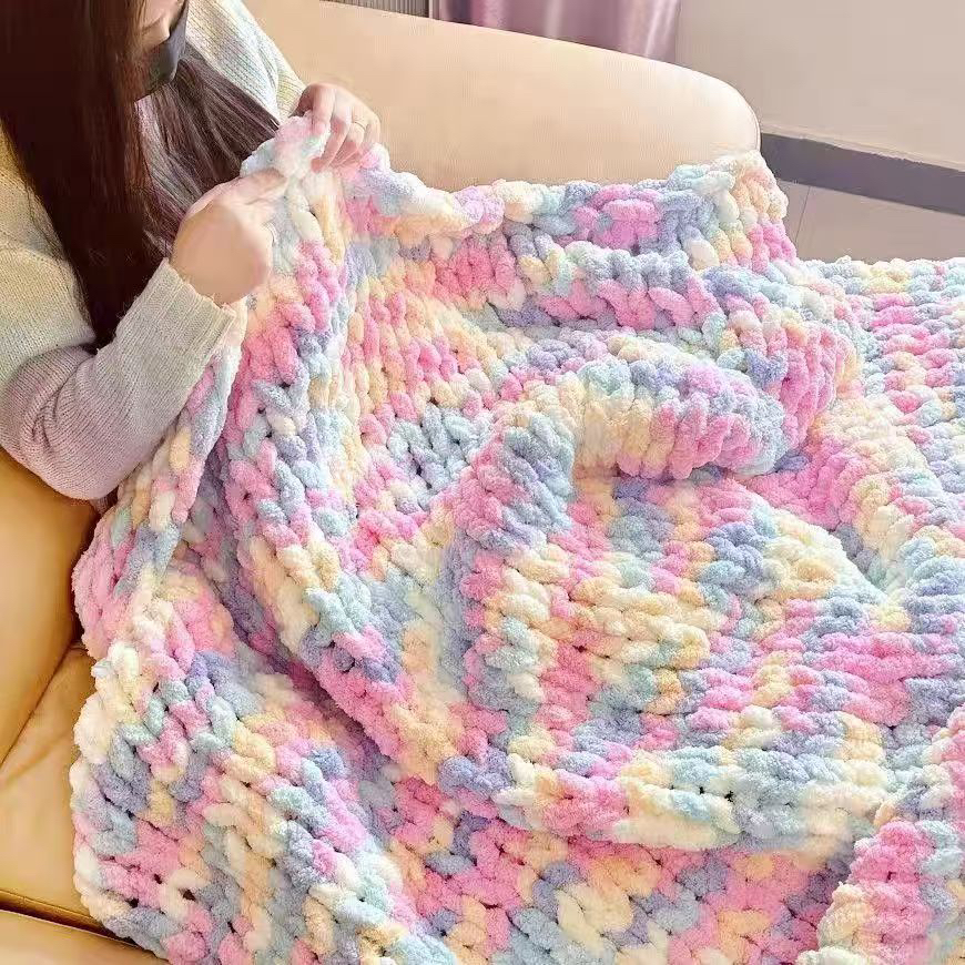 猫尾巴手指围巾毛线粗毛线毛毯diy材料包毛衣毛线